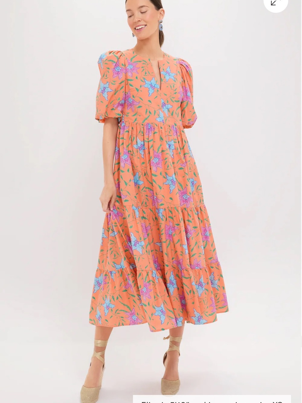 Tuckernuck Hyacinth House NEW Orange Multi Floral Cisco Maxi Dress